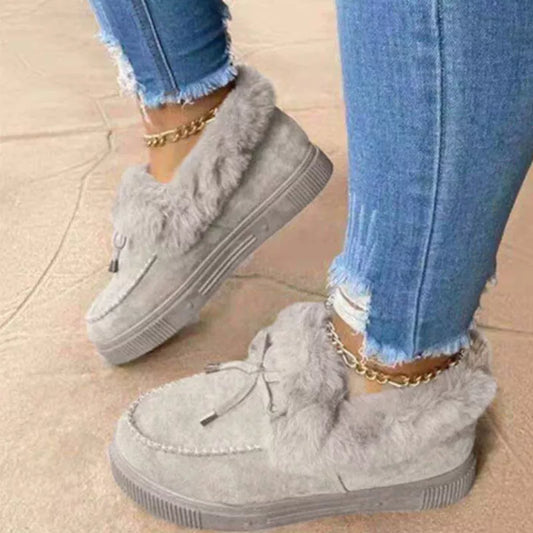 Grey slip on with fur